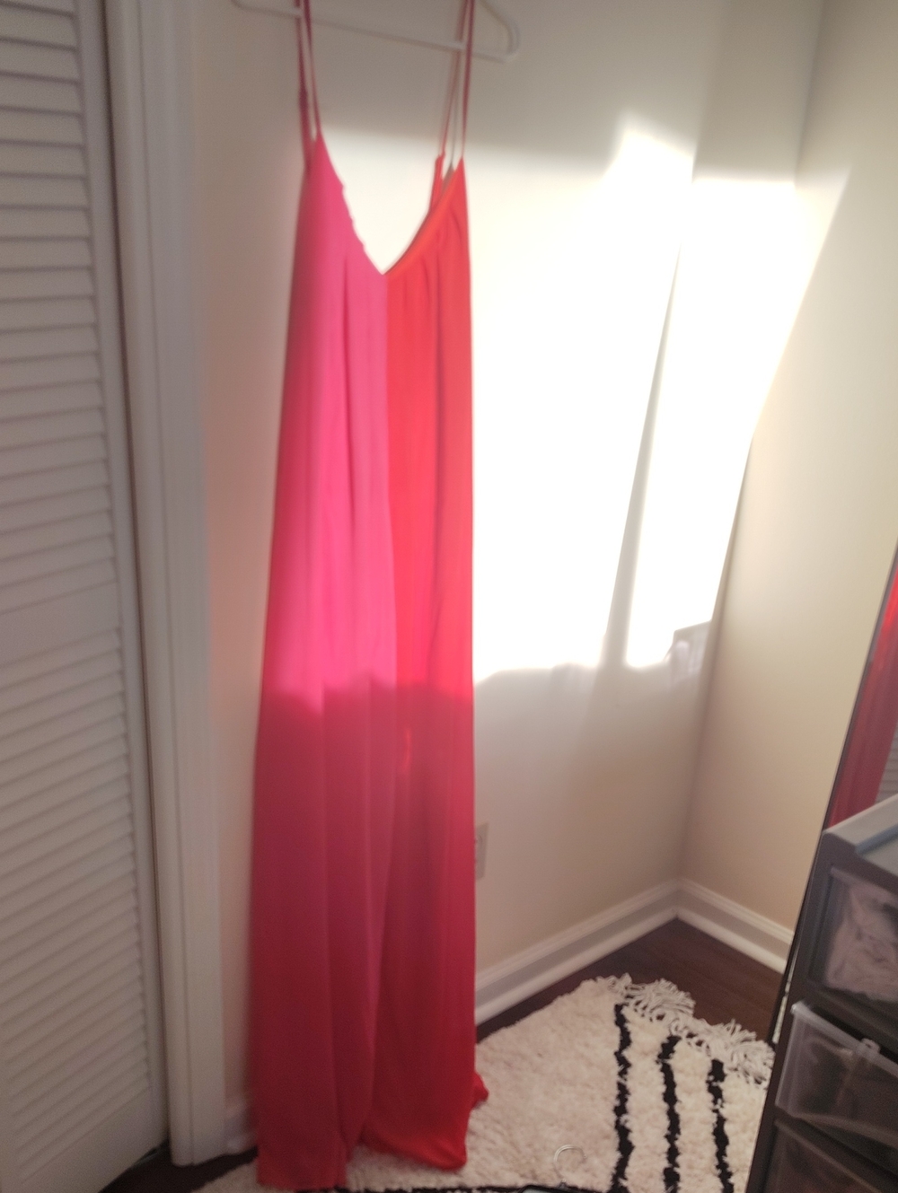 Pink to Coral Ombre Maxi Slip Pantsuit